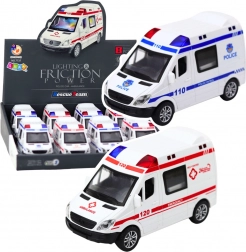 Hasičský vůz Ambulance s Otevíracími Dveřmi a Světelnými a Zvukovými Efekty