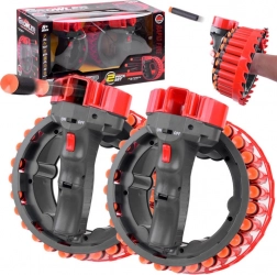 Elektrické pěnové blastery GROWLER – sada 2 ks s akumulátory a šipkami s přísavkami