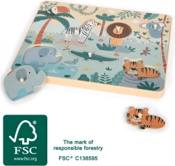 Small Foot vkládací zvukové puzzle Safari