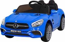 Dětské elektrické autíčko MERCEDES-BENZ AMG SL 65, modré, 12 v, dálkové ovládání, led, ekokůže, kola eva