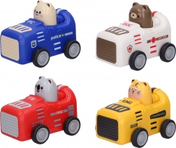 Zvířátko v autíčku natahovací 9 cm