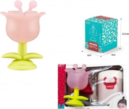 Senzorické kousátko ve tvaru květiny růžové s pouzdrem