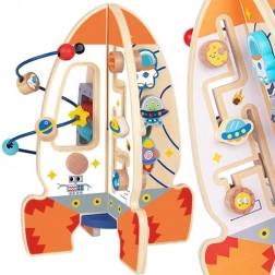 Velký dřevěný multifunkční vzdělávací hračka Raketa od Tooky Toy