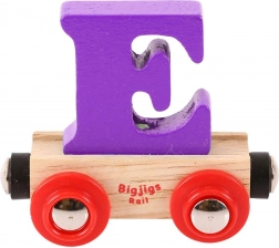Dřevěný vagónek Bigjigs Rail s písmenem E
