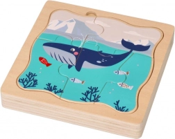 Dřevěná vrstvená skládanka Arktická zvířata