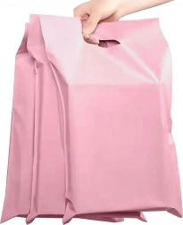 Růžové plastové poštovní obálky s rukojetí 540 × 700 + 70 mm, 50 ks