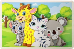 Dřevěné puzzle se zvířátky – 8 dílků