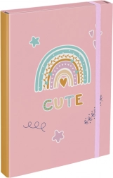 BAAGL desky na školní sešity A4 duha růžové