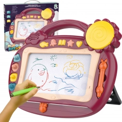 Woopie magnetická kreslicí tabule se zvuky a razítky, hnědá