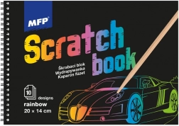 Škrabací obrázky blok s duhou 20x14 cm