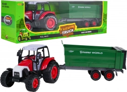 Kovový traktor s odpojitelným přívěsem na setrvačník