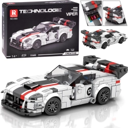 Technické stavebnice – supersportovní auto Bílý Viper se spojlerem, 419 dílků