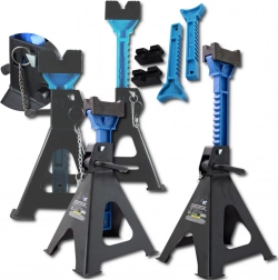 Sada 4 ks dílenských podpěr pod auto 6 t, ocelové stavitelné kozy