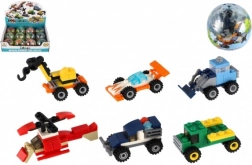Stavebnice dopravních prostředků v kouli 6 cm – mix modelů
