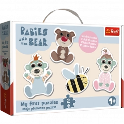 Puzzle Baby Classic Přátelští miminkové – BOBAŠKI I MIŚ (Trefl)