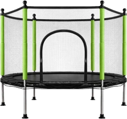 Dětská zahradní trampolína se sítí a míčky 140 cm zelená