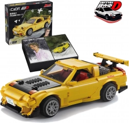 Stavebnice CaDA Mazda RX-7 FD3S Initial D – žluté městské auto 35 cm, 1655 dílků
