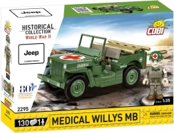 COBI medical willys mb – stavebnice sanitního jeepu 1:35, 130 dílků