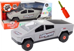 Montážní auto pro děti se šroubovákem – šedé