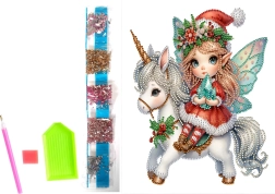 diamantové malování na plátně vánoční elf 23 × 30 cm