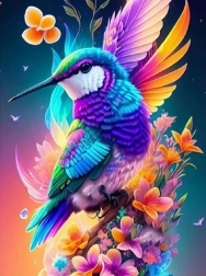 Diamantová mozaika - Kolibřík