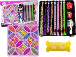 Barevná sada korálků na vlasy a šperky