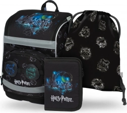 baagl školní set 3 v 1 harry potter bradavice lumos – aktovka, penál a sáček