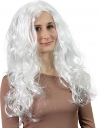 paruka anděl s dlouhými bílými vlnitými vlasy