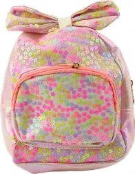 Dětský batoh růžový s mašlí a flitry