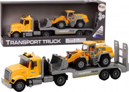 Žlutý nákladní vůz s bagrem, světly a zvuky