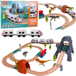 Elektrická vlaková souprava s dinosaury se světly a zvuky, 76 cm