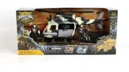 Vojenská helikoptéra s úložným prostorem