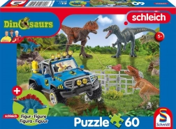 Puzzle SCHMIDT SCHLEICH prehistoričtí obři, 60 dílků + figurka
