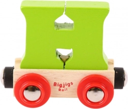 BIGJIGS RAIL vagónek do dřevěné vláčkodráhy – písmeno H