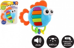 Hudební chrastítko a kousátko rybička se světlem a zvukem, 14 × 14 cm, od 3 měsíců
