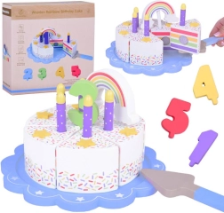 Dřevěný duhový narozeninový dort