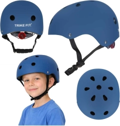 Dětská cyklistická helma Trike Fix s LED světlem M 55–58 cm – Tmavě modrá