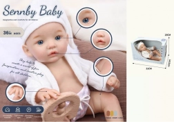 Látková panenka miminko v čepičce Jagoda 32 cm