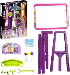 woopie dětská tabule 3v1 magnetická, suchovratná a malování světlem