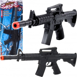 Dětská hračka – mechanická puška se zvukem výstřelů, černá 32 cm