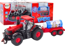 Traktor na bubliny s přívěsem, senzorem překážek, světly a zvuky