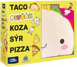 Taco, plyšák, koza, sýr, pizza – postřehová hra se speciální rukavicí