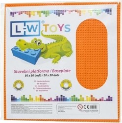 L-W Toys velká stavební podložka 50 × 50 bodů oranžová