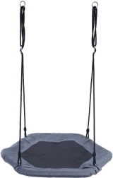 ECOTOYS šestihranná houpačka Čapí hnízdo šedá