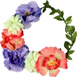 Čelenka Věnec s Barevnými Květinami