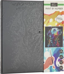 Malování podle čísel na černé plátno – pes