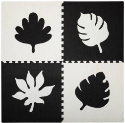 Pěnová hrací podložka puzzle MoMi Feli, černo‑bílá, 60×60 cm, EVA