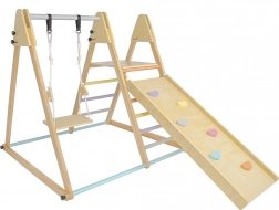 Dřevěná herní sestava pro děti se skluzavkou