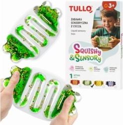 Senzorický mačkací antistresový míček s tekutinou zelený