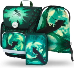 Školní sada BAAGL Ergo Drak: aktovka, penál, sáček